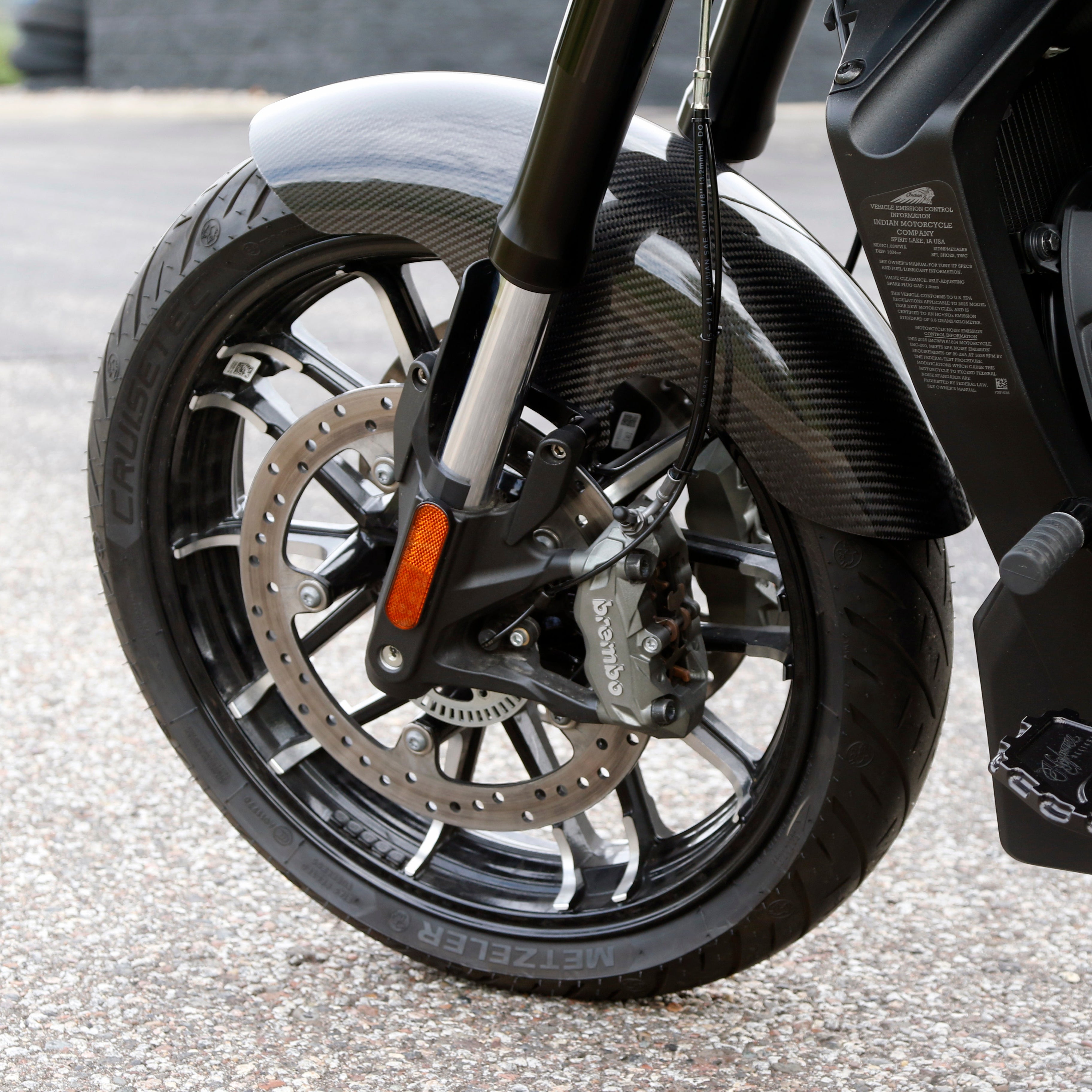 Shorty Carbon Fiber Front Fender - Indian