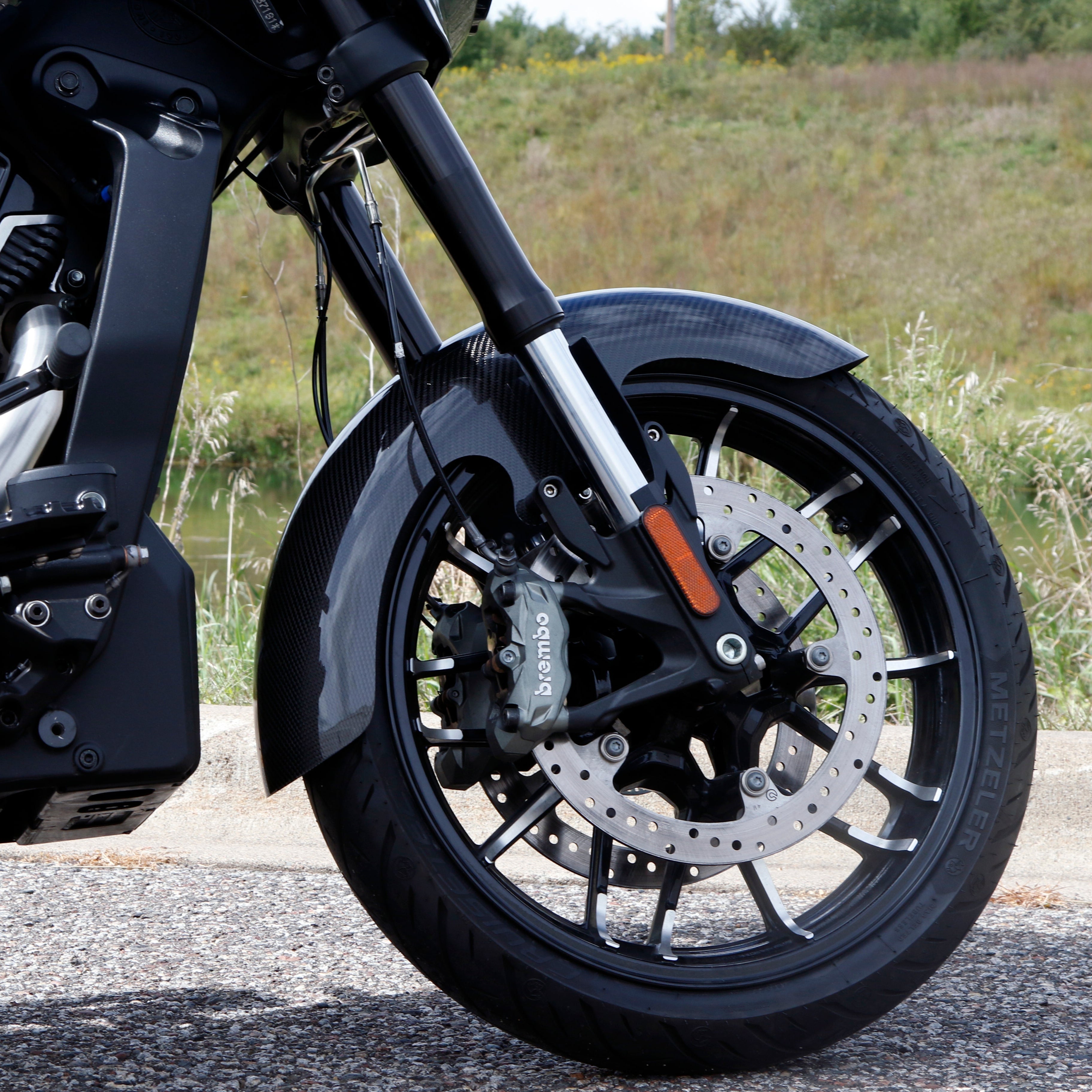 Mid Length Carbon Fiber Front Fender - Indian