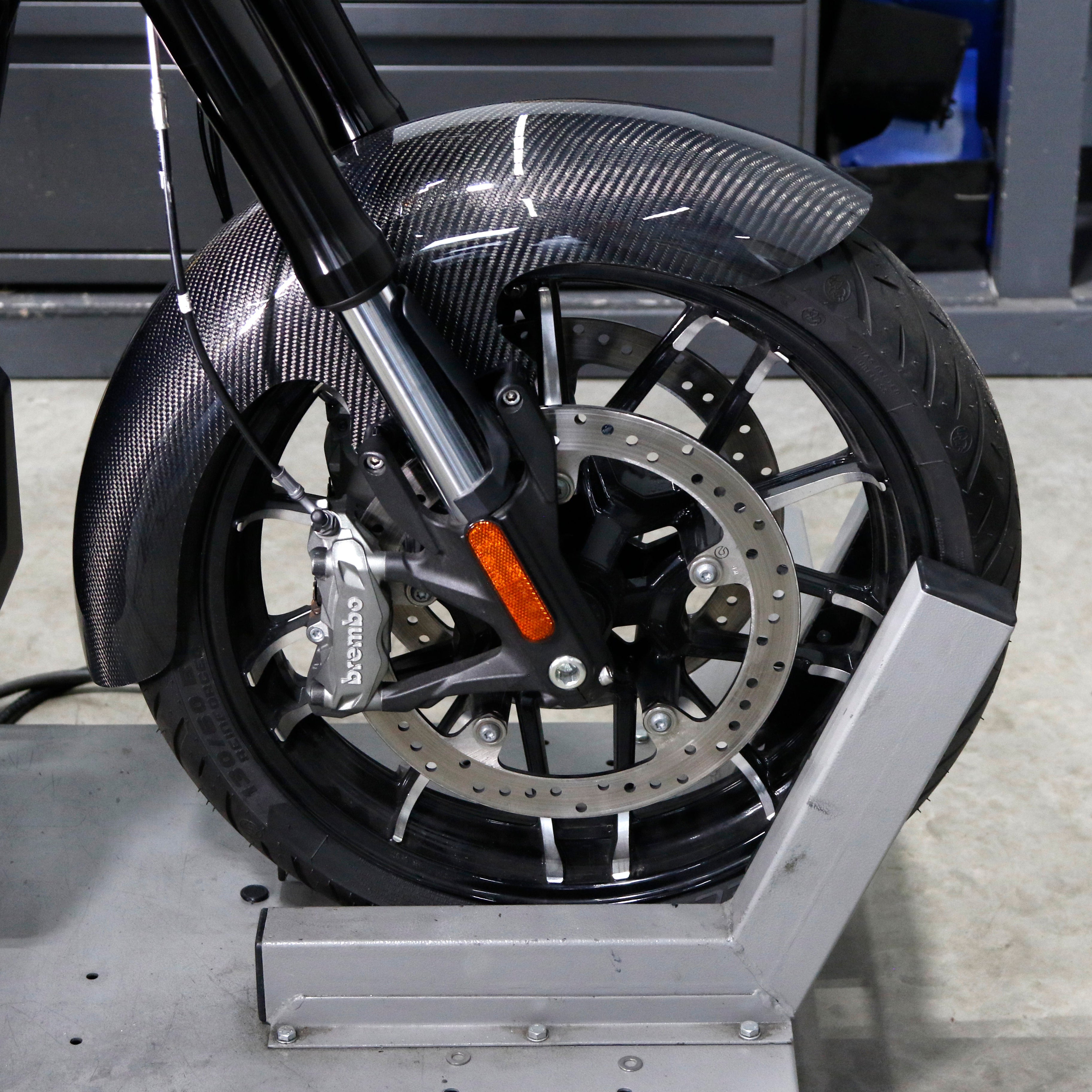 Mid Length Carbon Fiber Front Fender - Indian
