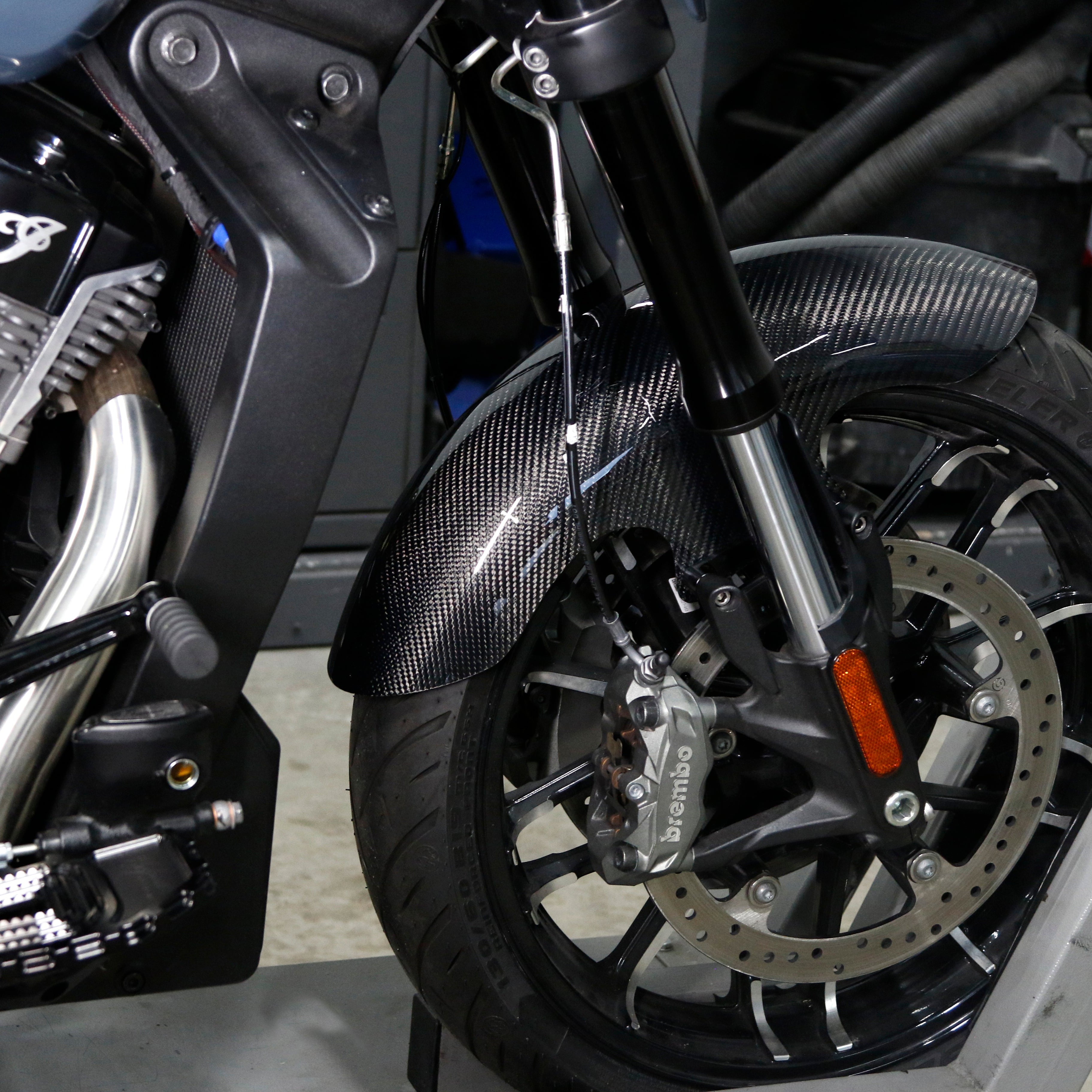 Shorty Carbon Fiber Front Fender - Indian