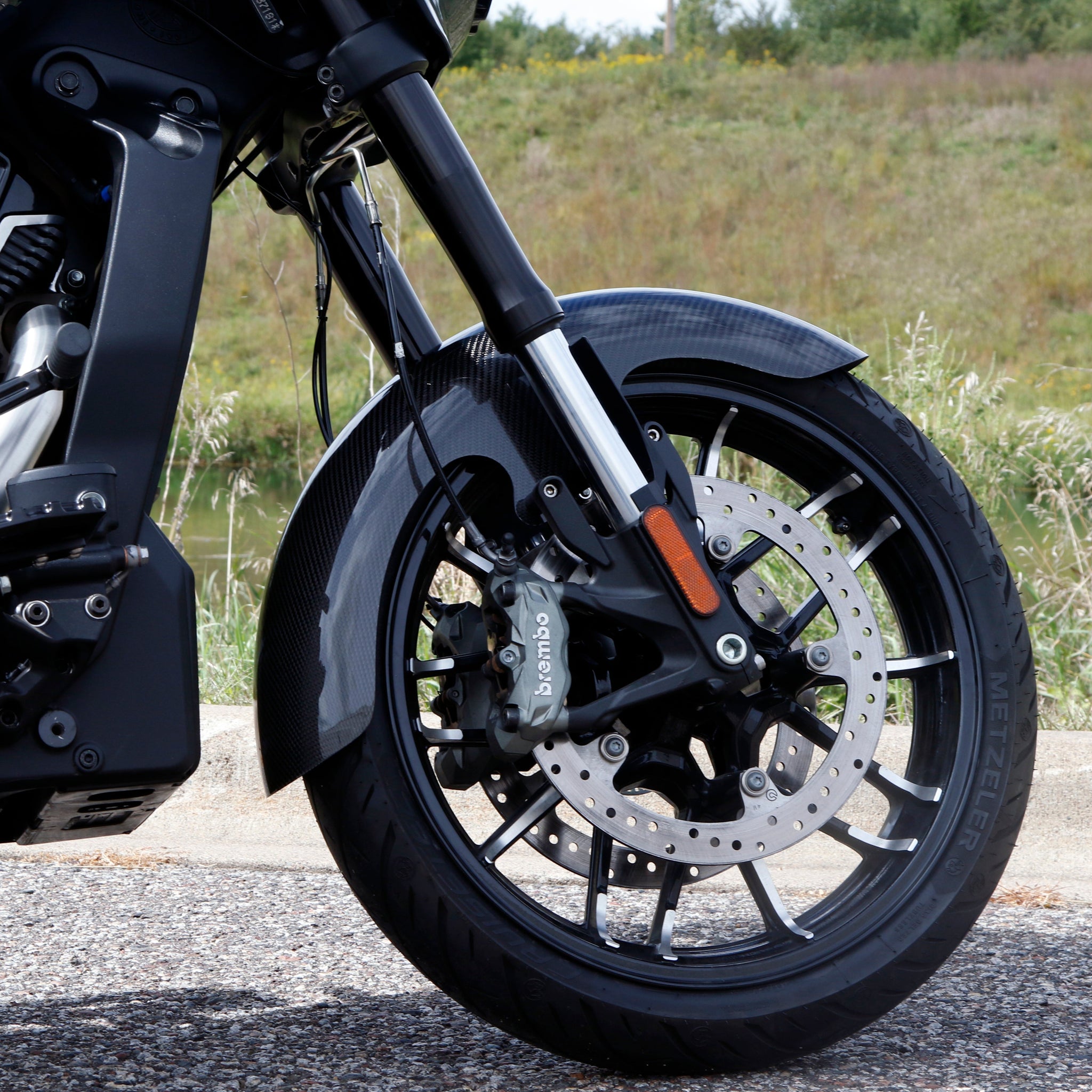 Mid Length Carbon Fiber Front Fender - Indian